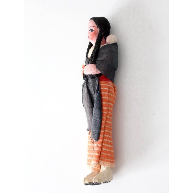 Textile Vintage Handmade Folk Art Cloth Doll For Sale - Image 7 of 12
