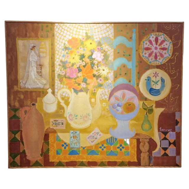 Jos Seeuws, Still Life, 1970s, Canvas Painting For Sale