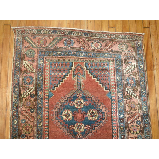 Antique Zabihi Collection Tribal Serapi Heriz Runner - 3'5" x 15'4" For Sale - Image 9 of 11