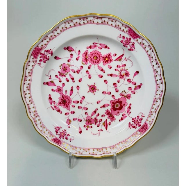 Mid 20th Century Set of 6 Meissen Indian Pink Porcelain Dessert