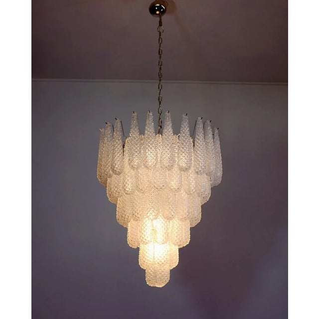 Glass Italian Murano Glass Petal Chandeliers, Set of 2 For Sale - Image 7 of 8