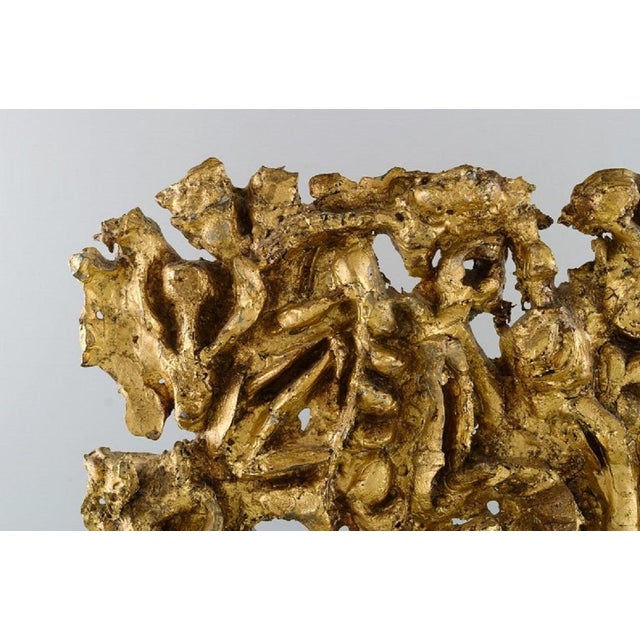Large Gold Metal on Marble Plinth Sculpture For Sale - Image 3 of 9