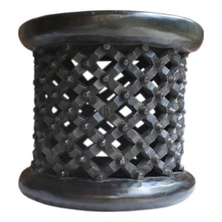 Black Handcrafted Bamileke Coffee Tables Bedside Handmade Coffee Table Stool For Sale