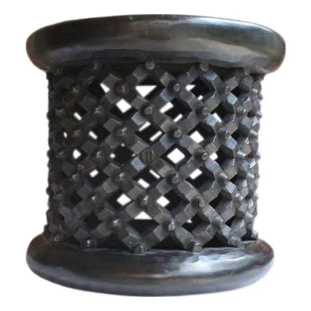 Black Handcrafted Bamileke Coffee Tables Bedside Handmade Coffee Table Stool For Sale