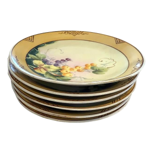 Set of 6 Vintage Hand-Painted Nippon China Plates – Grapes of Glam