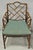 Vintage Chinese Chippendale Faux Bamboo Wood Fretwork Dining Arm Chairs - A Pair For Sale - Image 4 of 14