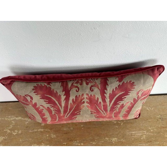 Fortuny Decorative Pillow With Jeweled Velvet Back and Venetian Motif For Sale - Image 4 of 6