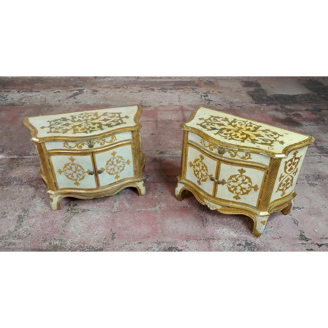 19th Century Italian Florentine Small Gilt-Wood Commodes - a Pair For Sale - Image 10 of 10