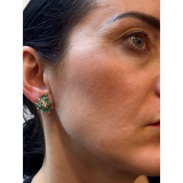 2.2Ct Natural Brazilin Marquise Emerald & 0.40 Ct Diamond Clipon Earring 18 KYG For Sale - Image 18 of 18