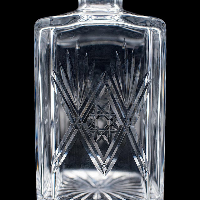 Vintage Scotch Decanter, English, Cut Glass, Whiskey, Barware, Bottle, c.1970 For Sale - Image 10 of 12