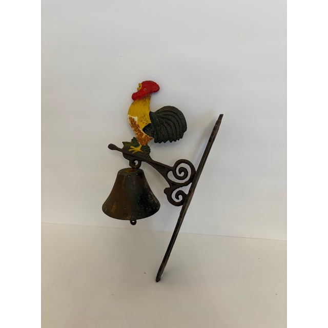 Rustic Rustic Vintage Castiron Rooster Welcome Bell For Sale - Image 3 of 4
