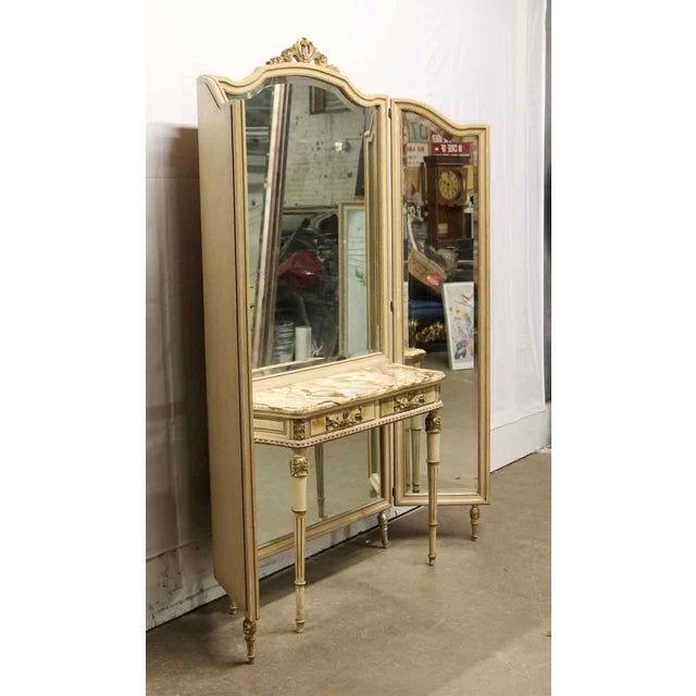 Antique Folding Mirror Vanity Table With Onyx Top Chairish