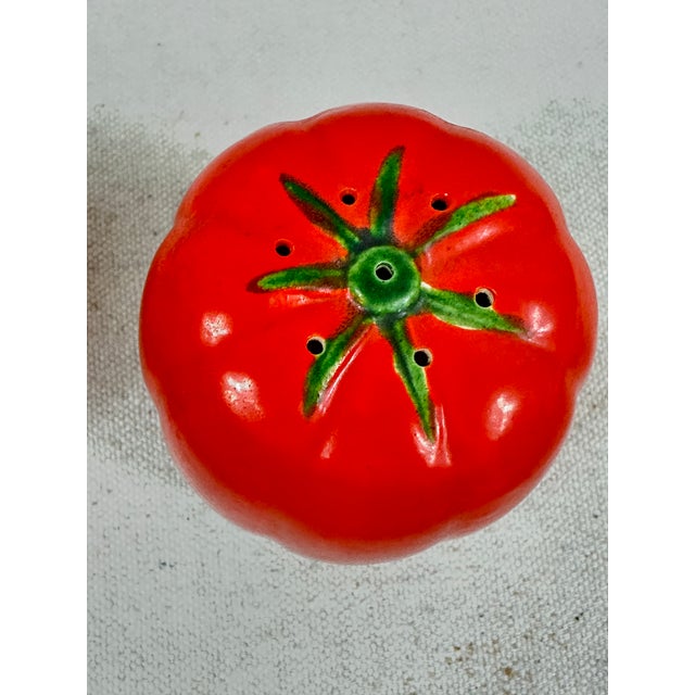 1950s Vintage Tomato Shaped Salt & Pepper For Sale - Image 5 of 8