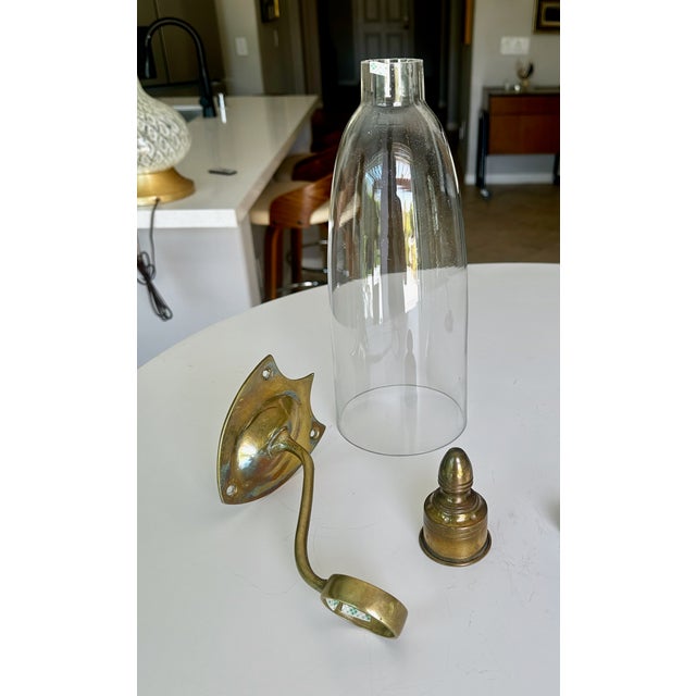 Pair Federal Style Sheild Back Brass Candle Wall Sconces For Sale - Image 17 of 18
