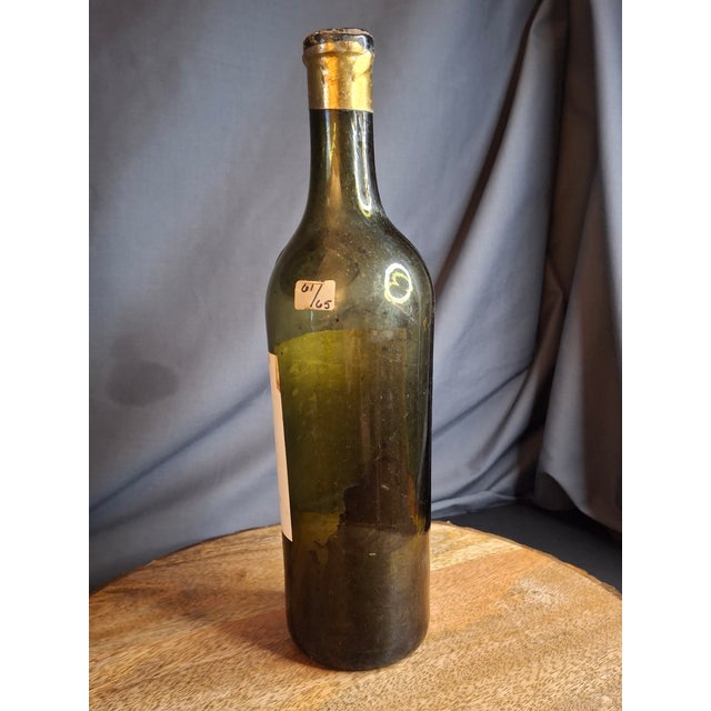 Antique 1870 Chateau Lafite Rothschild Empty Wine Bottle | Cruse & Fils Frères Négociant Label | Pre-Phylloxera Blown Glass With Shoulder Seal For Sale - Image 4 of 11