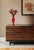 David Levi Signed Ibex 2004 Art Glass Red Vase For Sale - Image 9 of 14