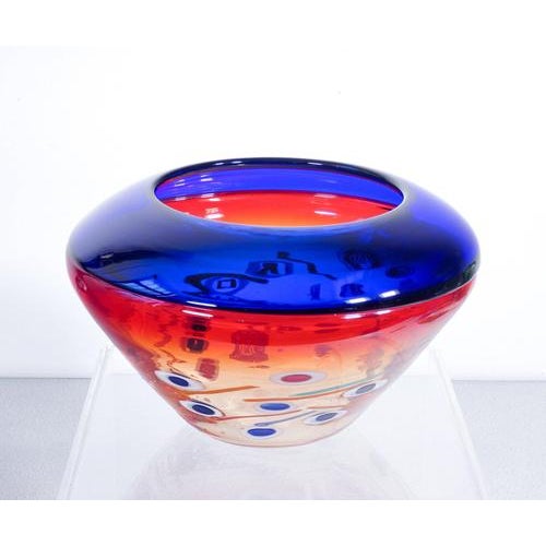 Blue Vase in Blown Murano Glass by Stefano Toso For Sale - Image 8 of 18