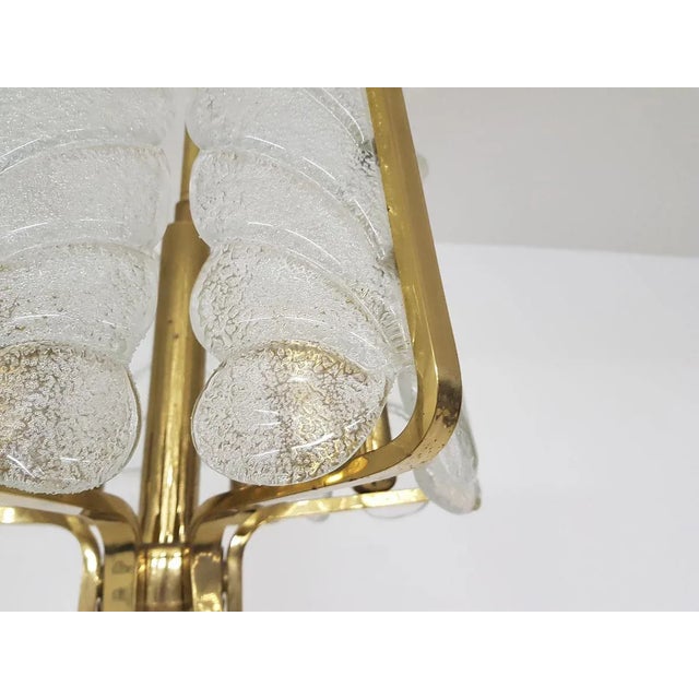 1960s Glass and Brass Chandelier, 1960s For Sale - Image 5 of 9