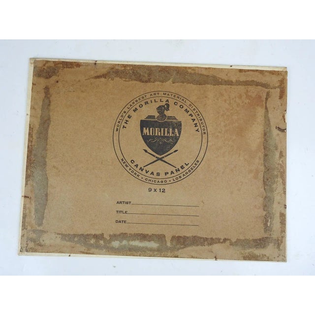 Textile Vintage Mid 20th Century Folk Art Bluebonnet Landscape Painting For Sale - Image 7 of 7