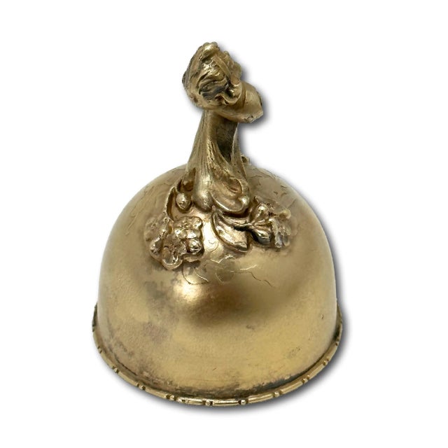 Gold Fine Quality Antique American Victorian Rococo Style Gold Gilt Sterling Silver Dinner Bell Made by Gorham in 1897 For Sale - Image 8 of 12
