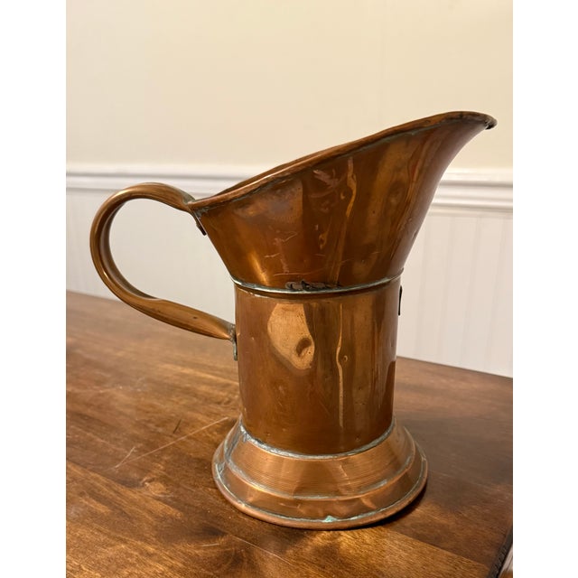 Rustic Hammered Copper Pitcher For Sale - Image 3 of 15