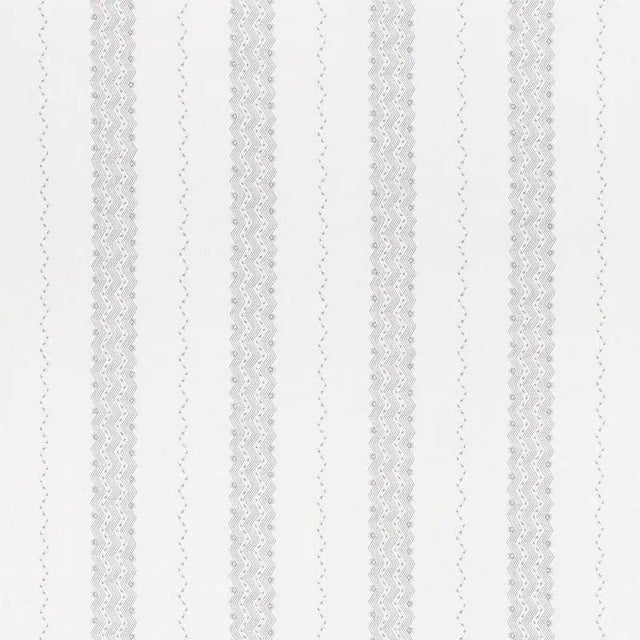 Sample - Schumacher Nauset Stripe Fabric in Grey For Sale