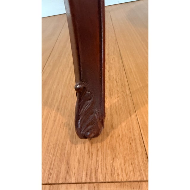 Brown Mid 20th Century Louis XV Style Inlaid Marquetry Console Table With Mother-of-Pearl Accents For Sale - Image 8 of 12