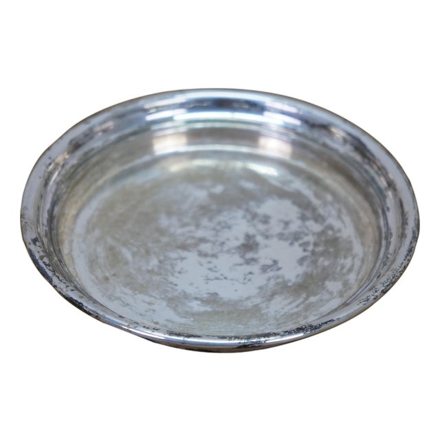 Antique Solid Sterling Silver 925 Wine Drink Bottle Coaster 53g 4.5" For Sale