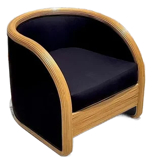 Vintage Boho Pencil Reed Lounge Chair