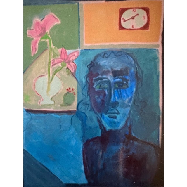 Abstract Large Vintage Abstract Oil Painting of a Lady by Artist JoAnne Fleming, 40” X 32” For Sale - Image 3 of 8