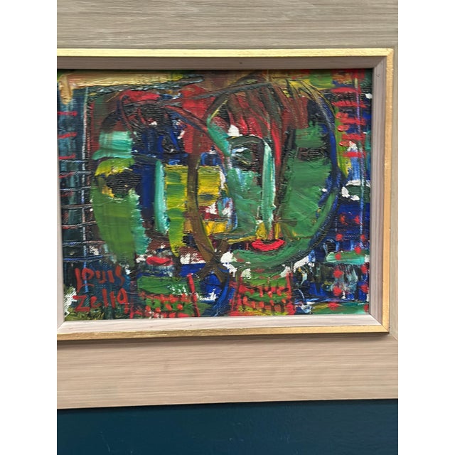 Louis Zelig, Faces, 1950s, Oil Painting on Panel, Framed For Sale - Image 6 of 18