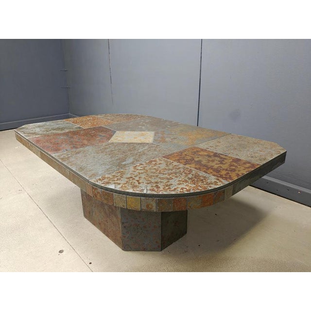 Brutalist Slate Stone Coffee Table, 1980s For Sale - Image 4 of 11