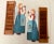 1930s 1940s Peter Hunt Style Blue Painted Wood Angel Window Shutters For Sale - Image 5 of 9