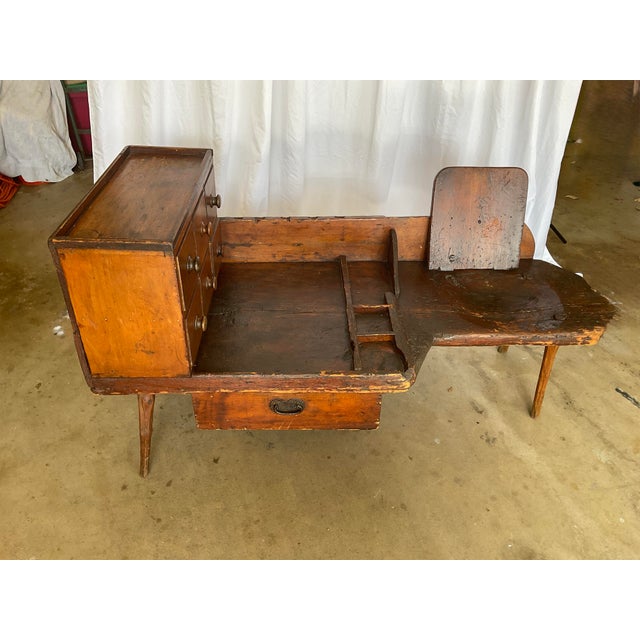 Antique 1800's Farmhouse Bench/Table For Sale - Image 12 of 17