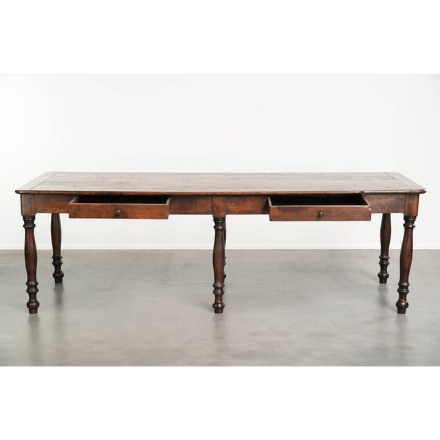 Early 19th Century English Oak Farmhouse Dining Table For Sale - Image 6 of 14