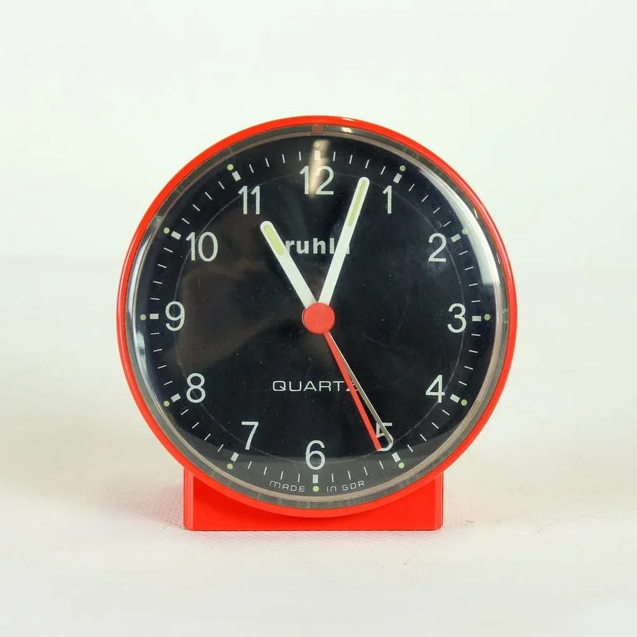 Vintage Alarm Clock in Red Plastic from Ruhla, GDR, 1970s | Chairish