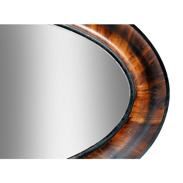 Wood Antique Oval Wood Wall Mirror For Sale - Image 7 of 11