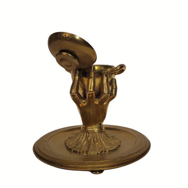 "Hand of Glory" Inkwell, Gilt Bronze, Early 20th Century - France Type: Inkwell Material: Gilt Bronze Period: Early 20th...