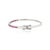 Metal Modern Ruby Birthstone Channel Set Silver Bangle for Her For Sale - Image 7 of 12