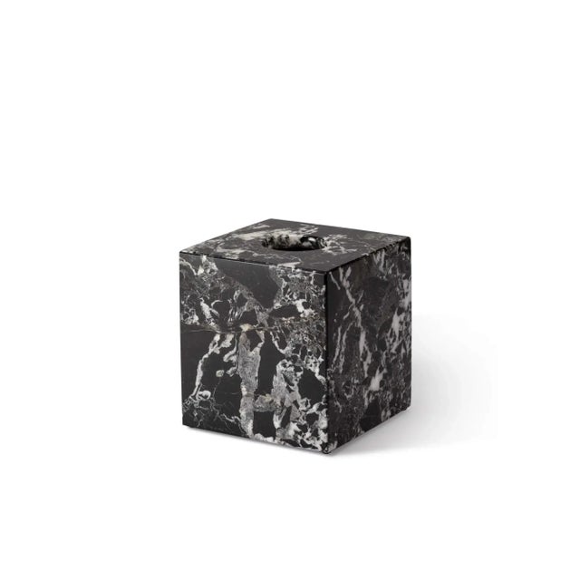 Early 21st Century Black and White Marble Square Tissue Box by Royal Bee Design For Sale - Image 5 of 5