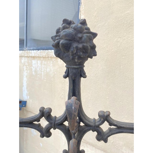 Antique Victorian 19th Century Cast Iron Rococo Hall Tree Coat /Umbrella Stand For Sale - Image 4 of 11
