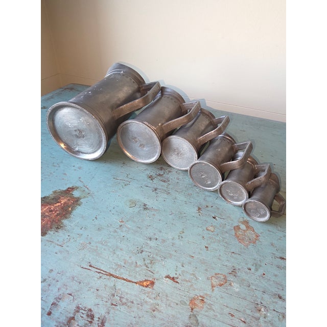 Set of Six Pewter Measures For Sale - Image 4 of 5