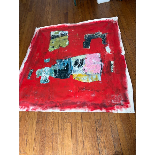 2020s Sarah Trundle, Large Scale Abstract Painting, "Reddy or Not" For Sale - Image 5 of 5