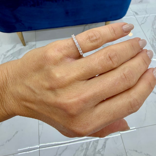 Tiffany & Co. Tiffany Forever Platinum 0.27ctw Half-Circle Diamond Band Ring, Size 4.5 For Sale - Image 9 of 9
