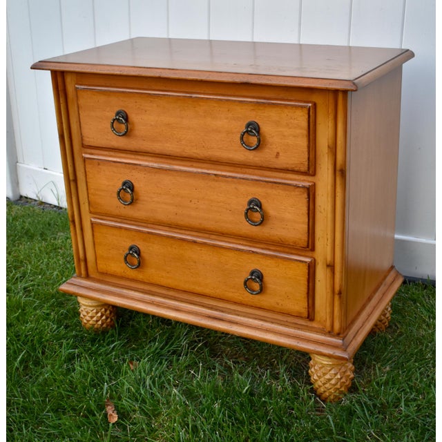 Lexington Wood Chest 3 Drawer Tommy Bahama Bachelors Dresser Pineapple Feet For Sale In Philadelphia - Image 6 of 14