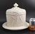 Cream Antique Victorian White Ironstone Cheese Dome and Stand in Wheat and Lattice, 1875 For Sale - Image 8 of 16