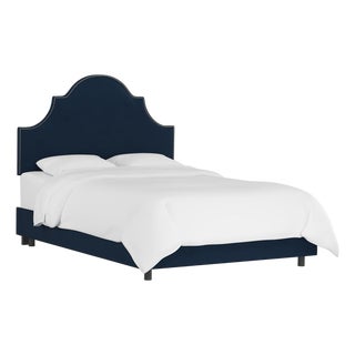 Full Bed in Velvet Ink For Sale