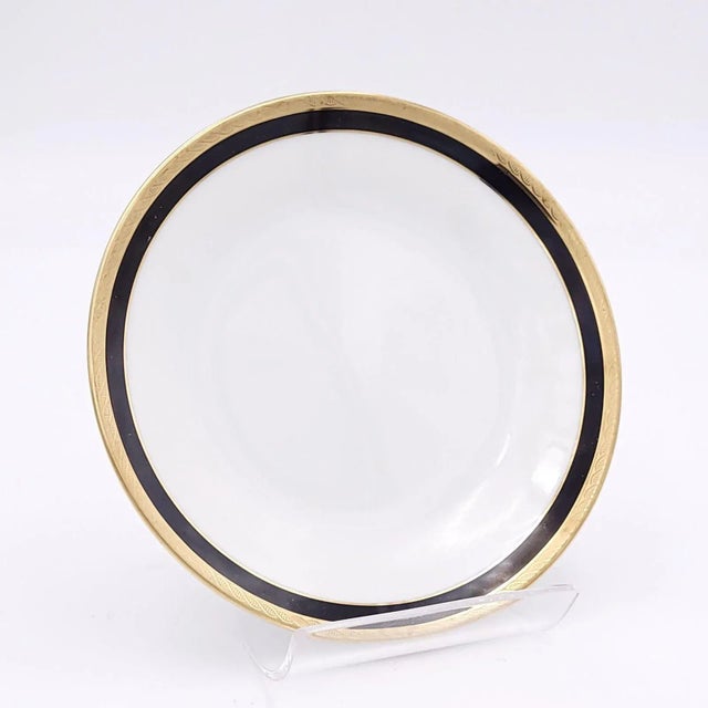 1960s Set of 12 Vintage Richard Ginori Vintage Black and Gilt Salad Plates For Sale - Image 5 of 9