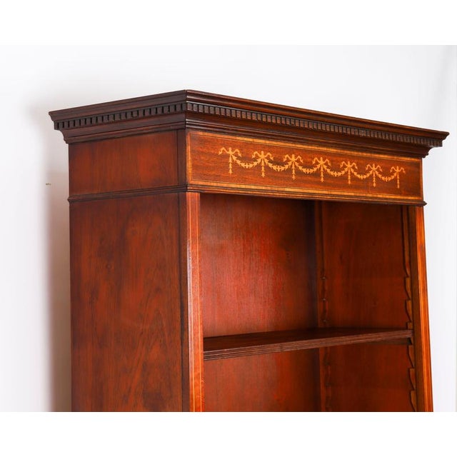 Vintage Sheraton Style Walnut Open Bookcase For Sale - Image 10 of 14