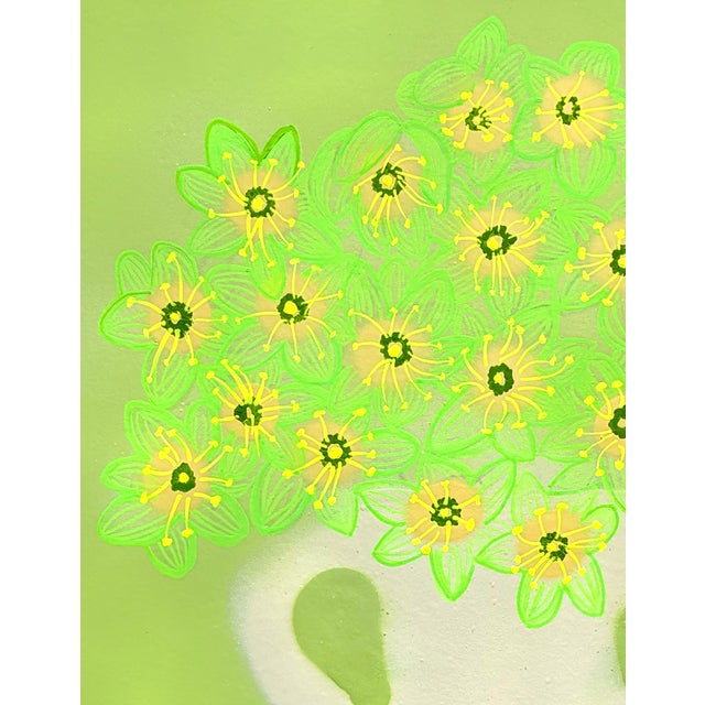 Chartreuse Hellebores White Urn is a contemporary interpretation of the classic floral still life, featuring chartreuse...